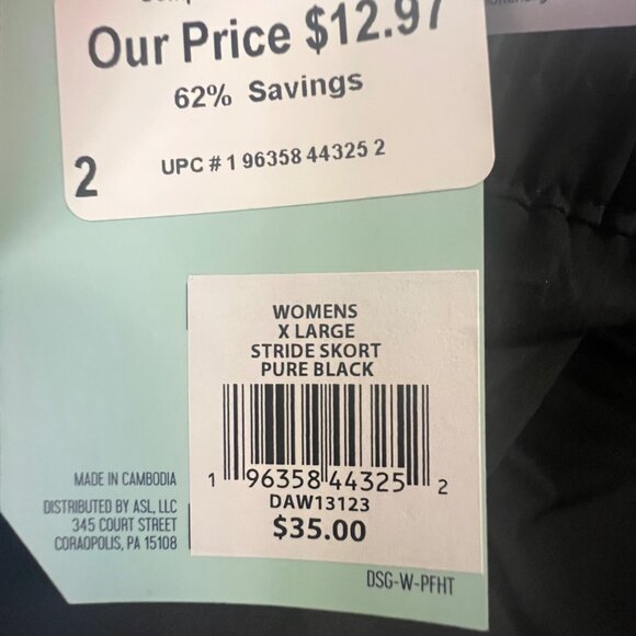 DSG Womens Mid-Rise Stride Skort‎ XL Black - Picture 7 of 8